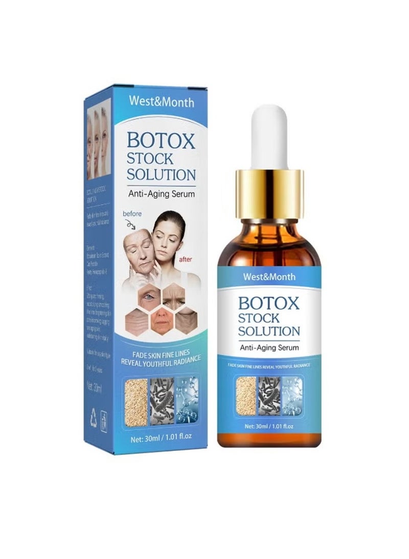 West&Month Botox Stock Solution Facial Serum,Botox Facial Serum for Women,Vitamin C Serum & Collagen Face Serum for Reducing Fine Lines & Wrinkles,Nourishing and Plump Skin 30ml - Image 1